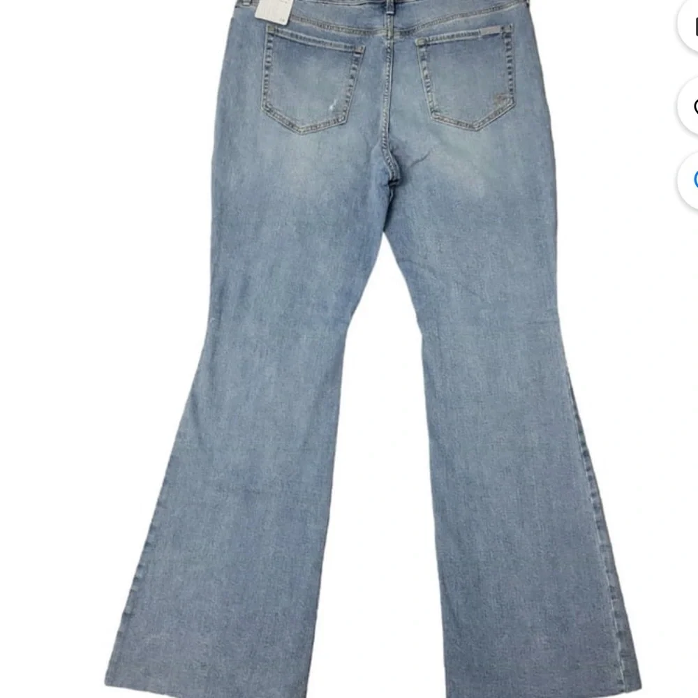 Seven7 Blue Flare Wide Leg Jeans Vintage Style - Picture 2 of 5